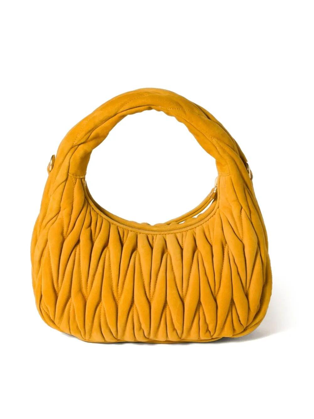 Miu Miu Women Small Wander Matelassé Suede Bag