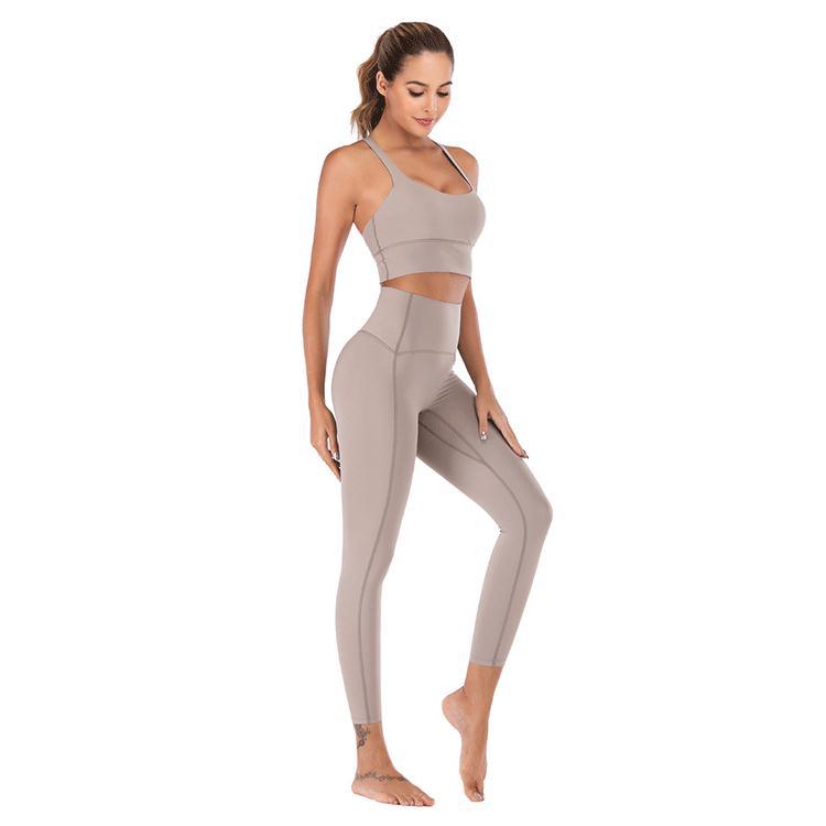 Yoga Solid Color Sports Underwear Suit Fitness Yoga Pants Yoga Suit Social Buzz eSIMs