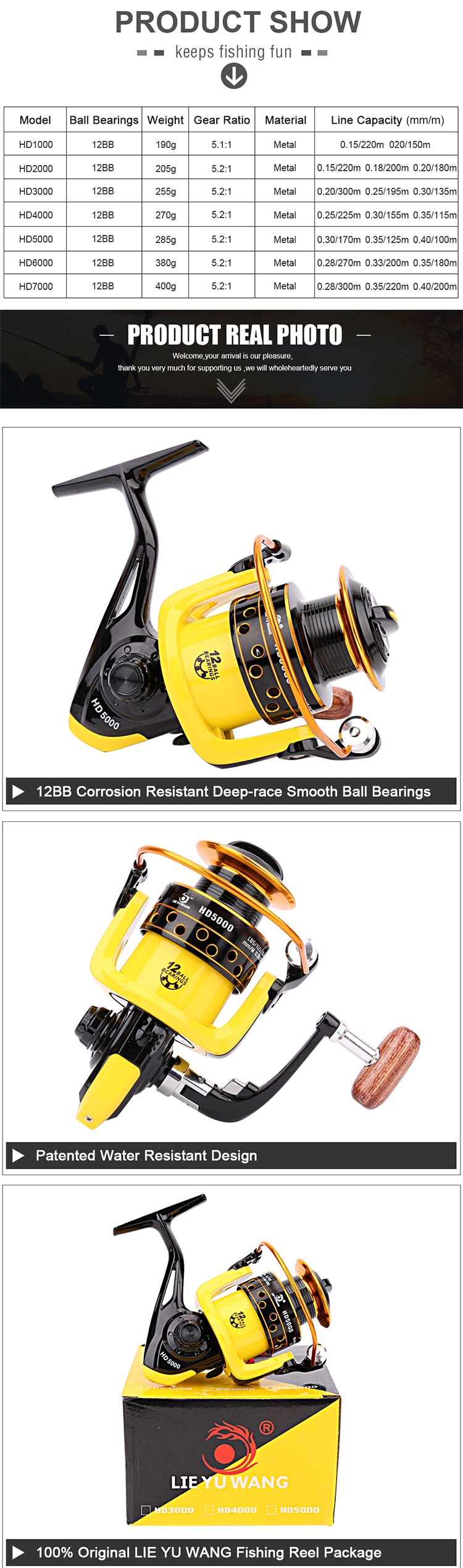 Hunting fish king metal fishing reel