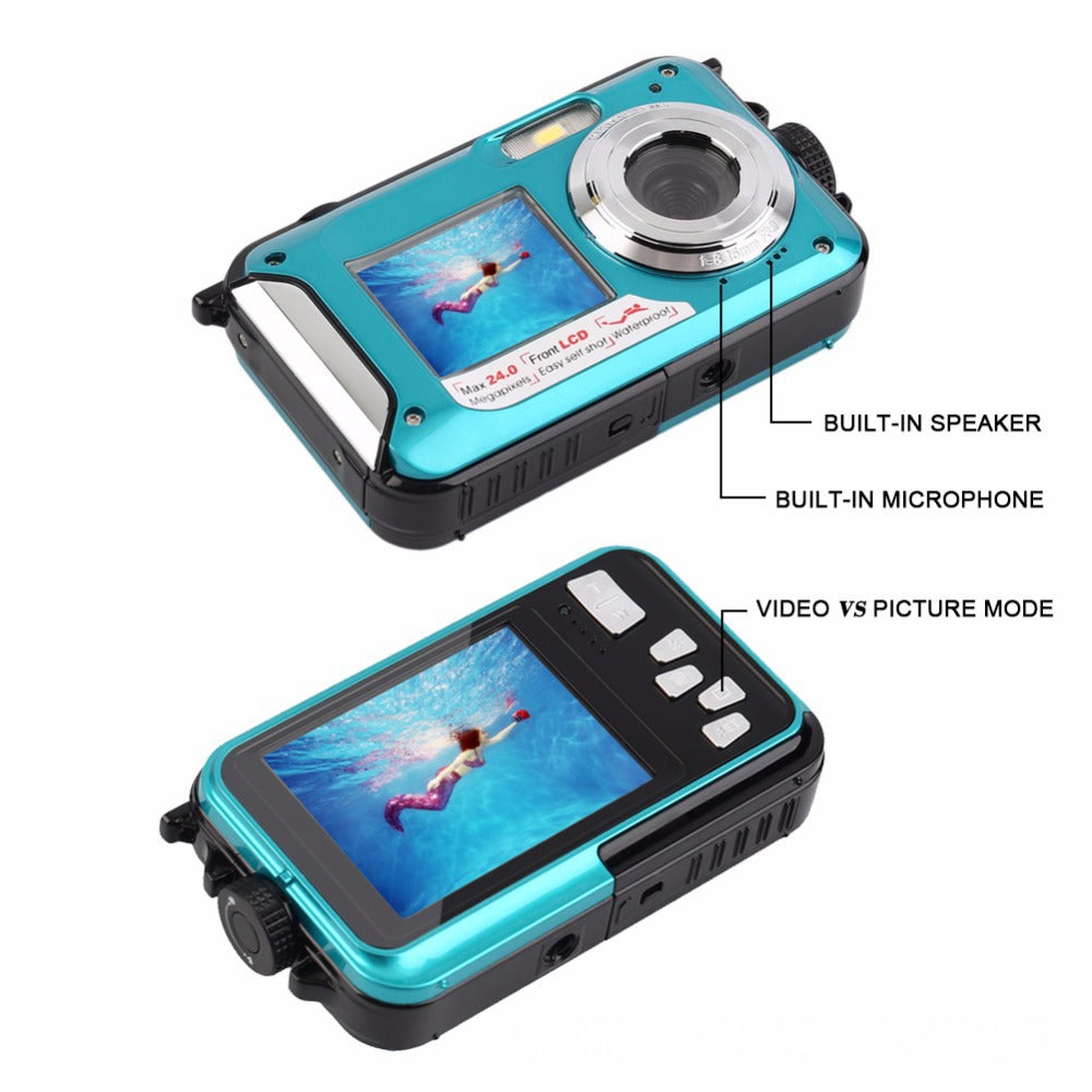 Dual-screen waterproof HD digital camera