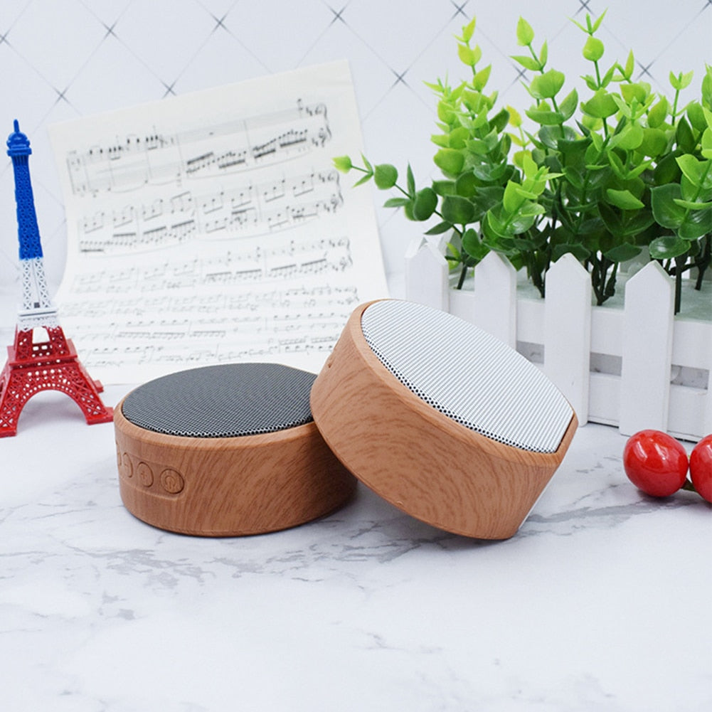 Mini Wood Bluetooth Speaker Portable Outdoor Wireless Support AUX TF