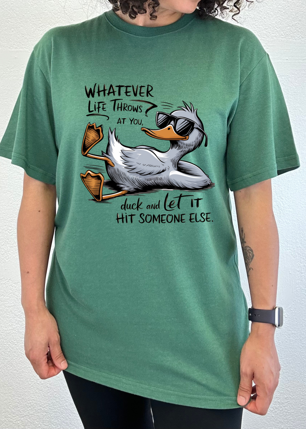 Whatever Life Throws at You Funny Unisex Bamboo/Cotton Graphic T-Shirt Spun Bamboo