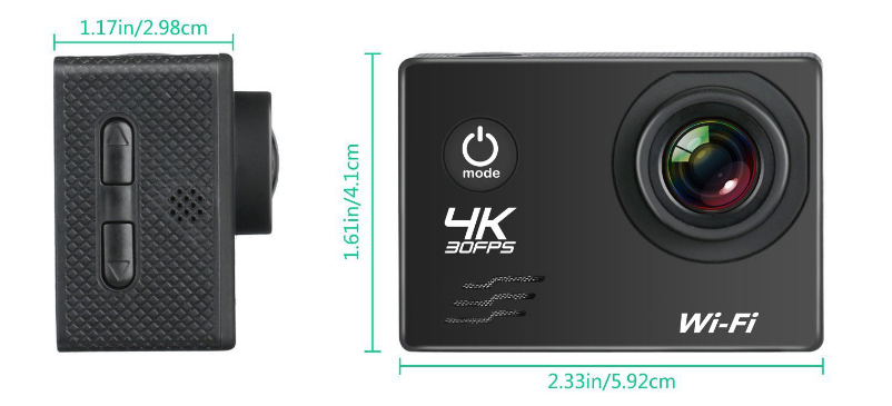 Action Camera 4Kto30FPS Waterproof Outdoor Sports Camera DV Diving Camera Helmet Camera