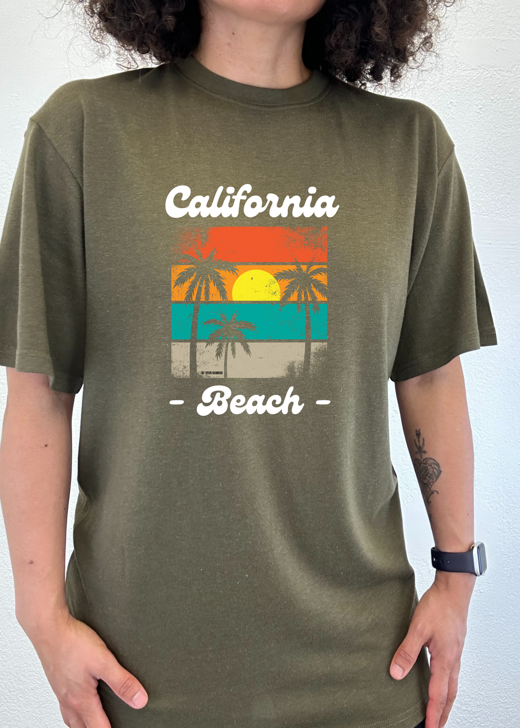 California Beach Unisex Bamboo Viscose/Organic Cotton Short Sleeve Graphic T-Shirt Spun Bamboo