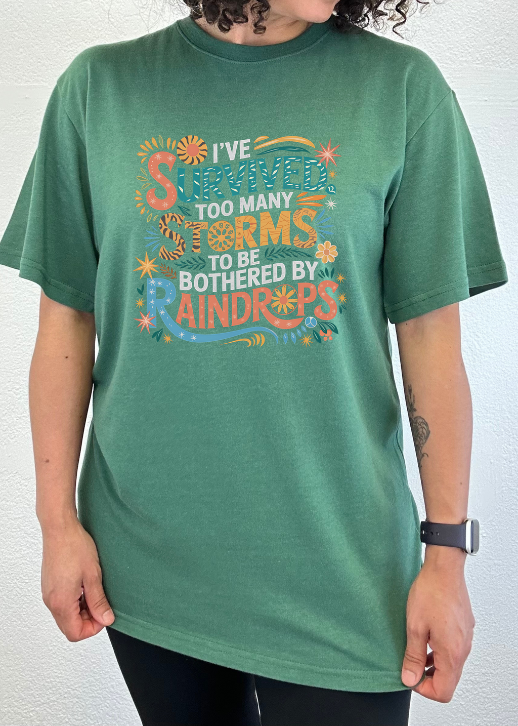 I've Survived Too Many Storms to Be Both Unisex Bamboo/Cotton Graphic T-Shirt Spun Bamboo