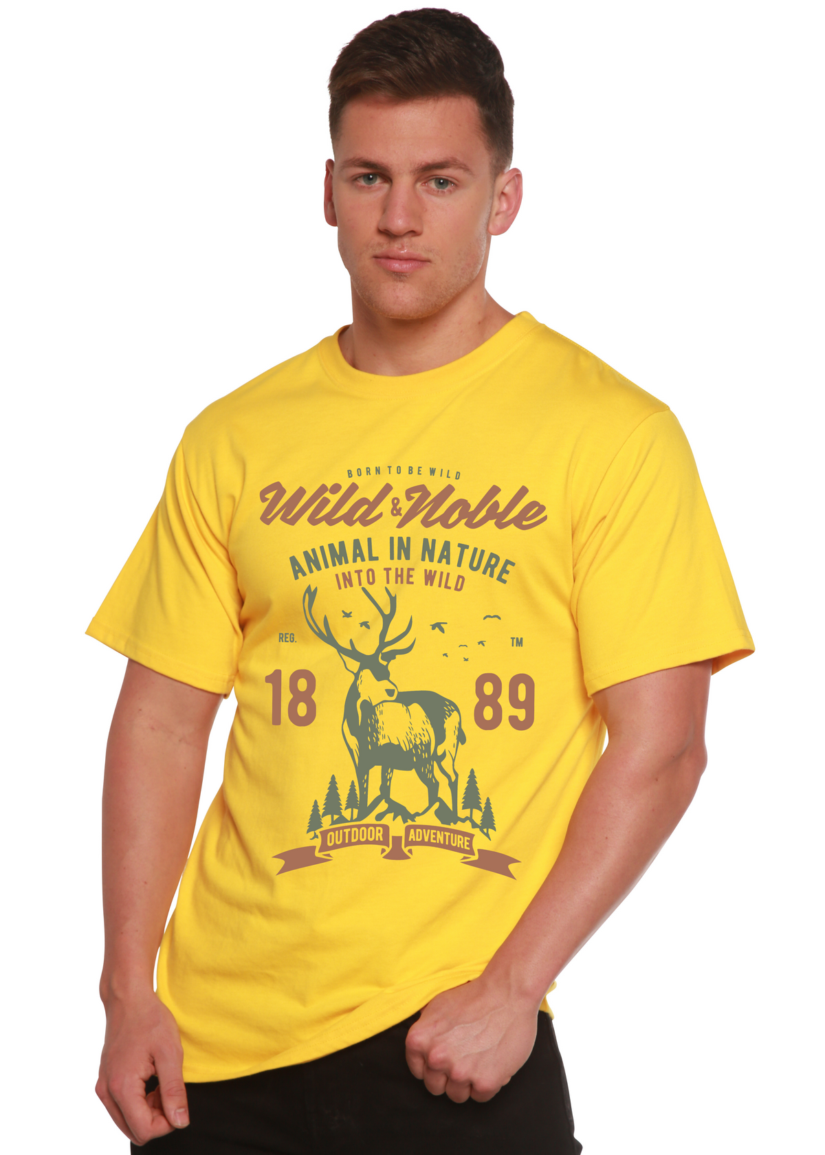 Wild And Noble Spun Bamboo® Men's Bamboo Viscose/Organic Cotton Short Sleeve Graphic T-Shirt Spun Bamboo