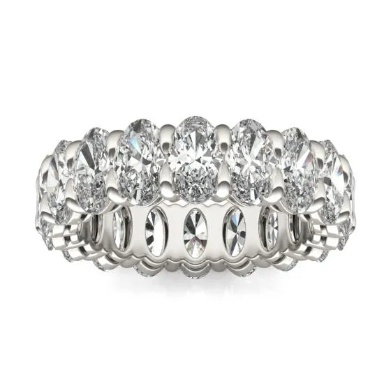 4 CTW Oval Lab Grown Diamond Couture Classic Eternity Ring 14K White Gold (G-VS) VossAgin