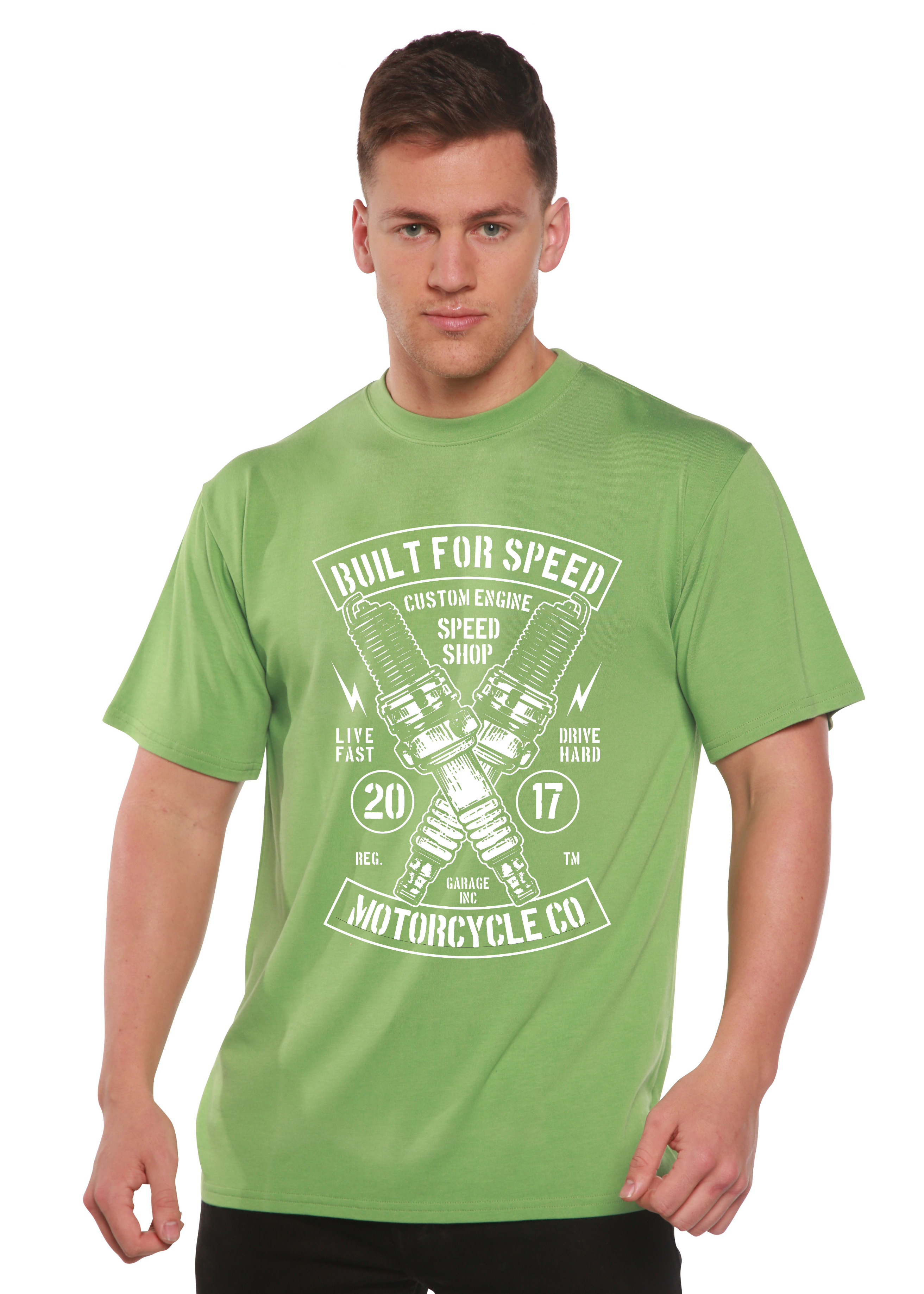 Built For Speed Men's Bamboo Viscose/Organic Cotton Short Sleeve Graphic T-Shirt Spun Bamboo