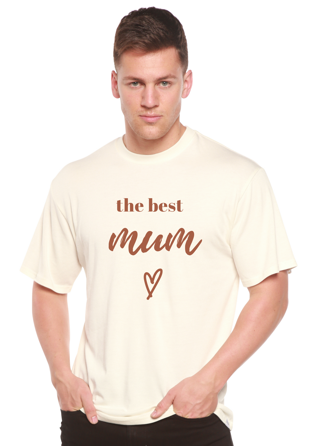 The Best Mum Unisex Bamboo Viscose/Organic Cotton Short Sleeve Graphic T-Shirt Spun Bamboo