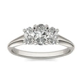 1 CTW Oval Lab Grown Diamond Three Stone Engagement Ring 14K White Gold (G-VS) VossAgin