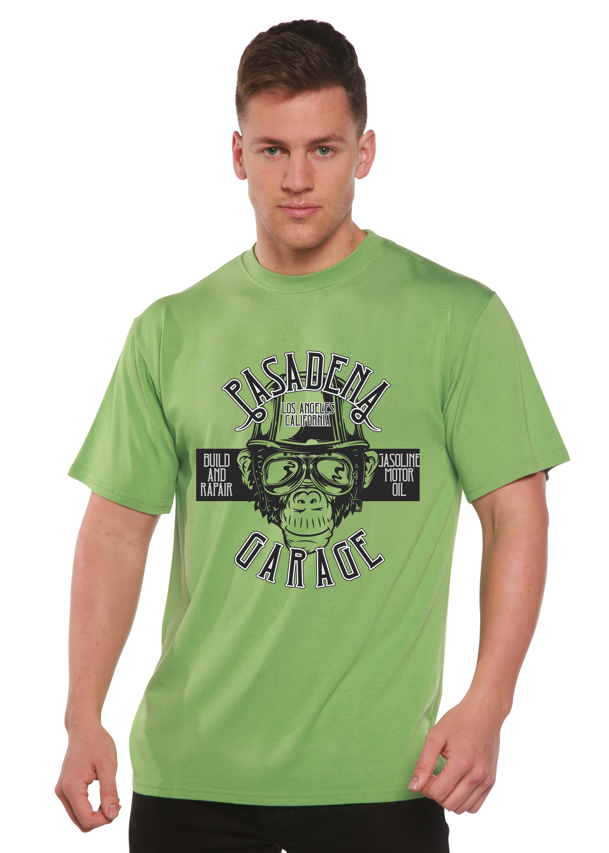Pasadena Garage Men's Bamboo Viscose/Organic Cotton Short Sleeve Graphic T-Shirt Spun Bamboo