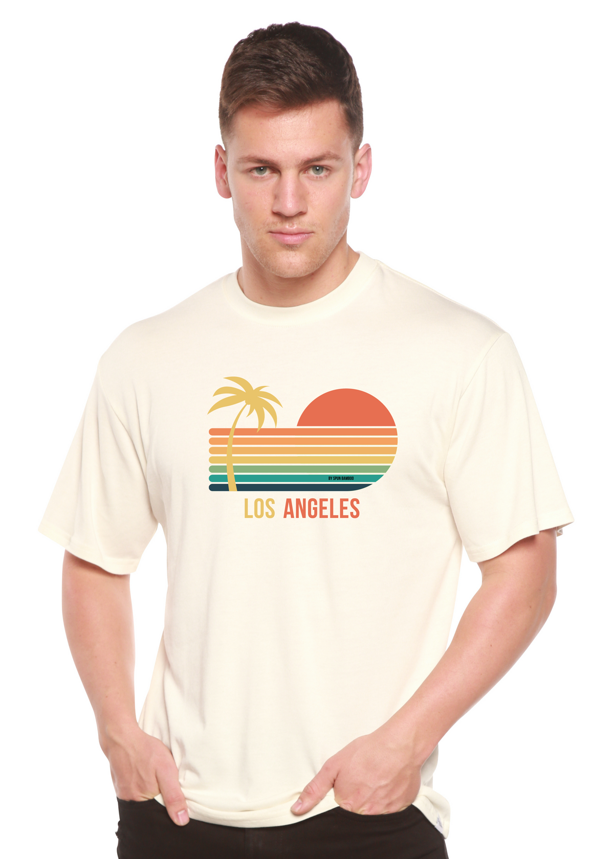 Los Angeles Unisex Bamboo Viscose/Organic Cotton Short Sleeve Graphic T-Shirt Spun Bamboo