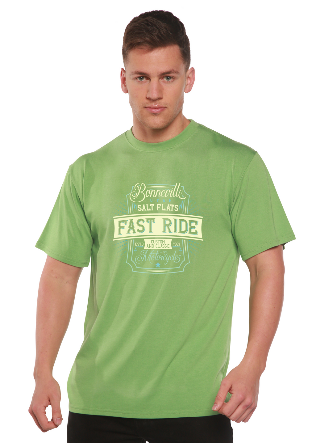Fast Ride Men's Bamboo Viscose/Organic Cotton Short Sleeve Graphic T-Shirt Spun Bamboo