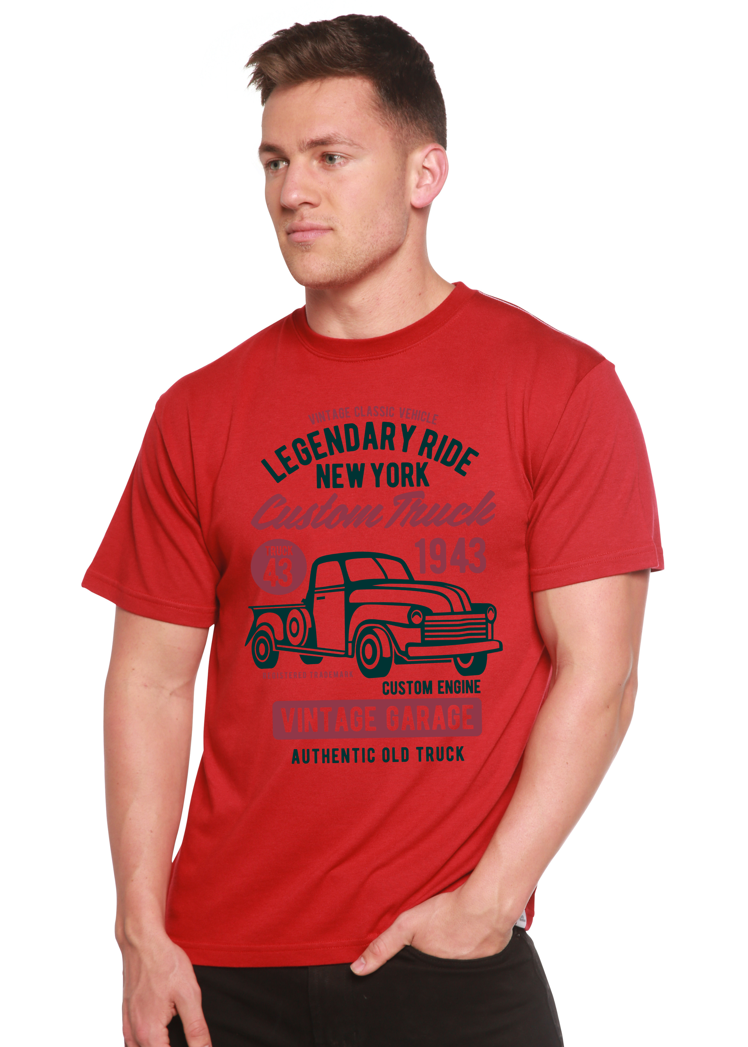 Legendary Ride Custom Truck Men's Bamboo Viscose/Organic Cotton Short Sleeve Graphic T-Shirt Spun Bamboo