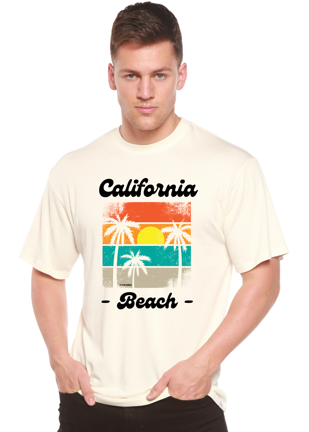 California Beach Unisex Bamboo Viscose/Organic Cotton Short Sleeve Graphic T-Shirt Spun Bamboo