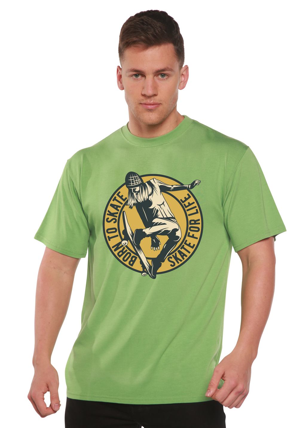 Skate For Life Men's Bamboo Viscose/Organic Cotton Short Sleeve Graphic T-Shirt Spun Bamboo
