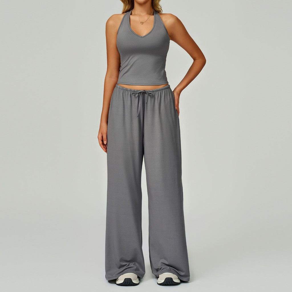 Yoga Set Quick-Drying Back-Smoothing Halter-Neck Sports Outfit Social Buzz eSIMs