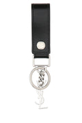 Saint Laurent Men Black Leather Monogram Key Ring