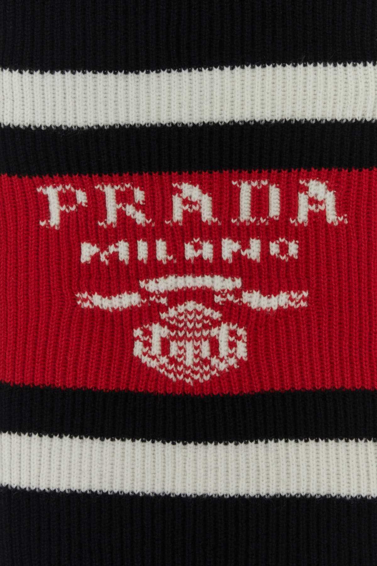 Prada Men Black Cashmere Scarf
