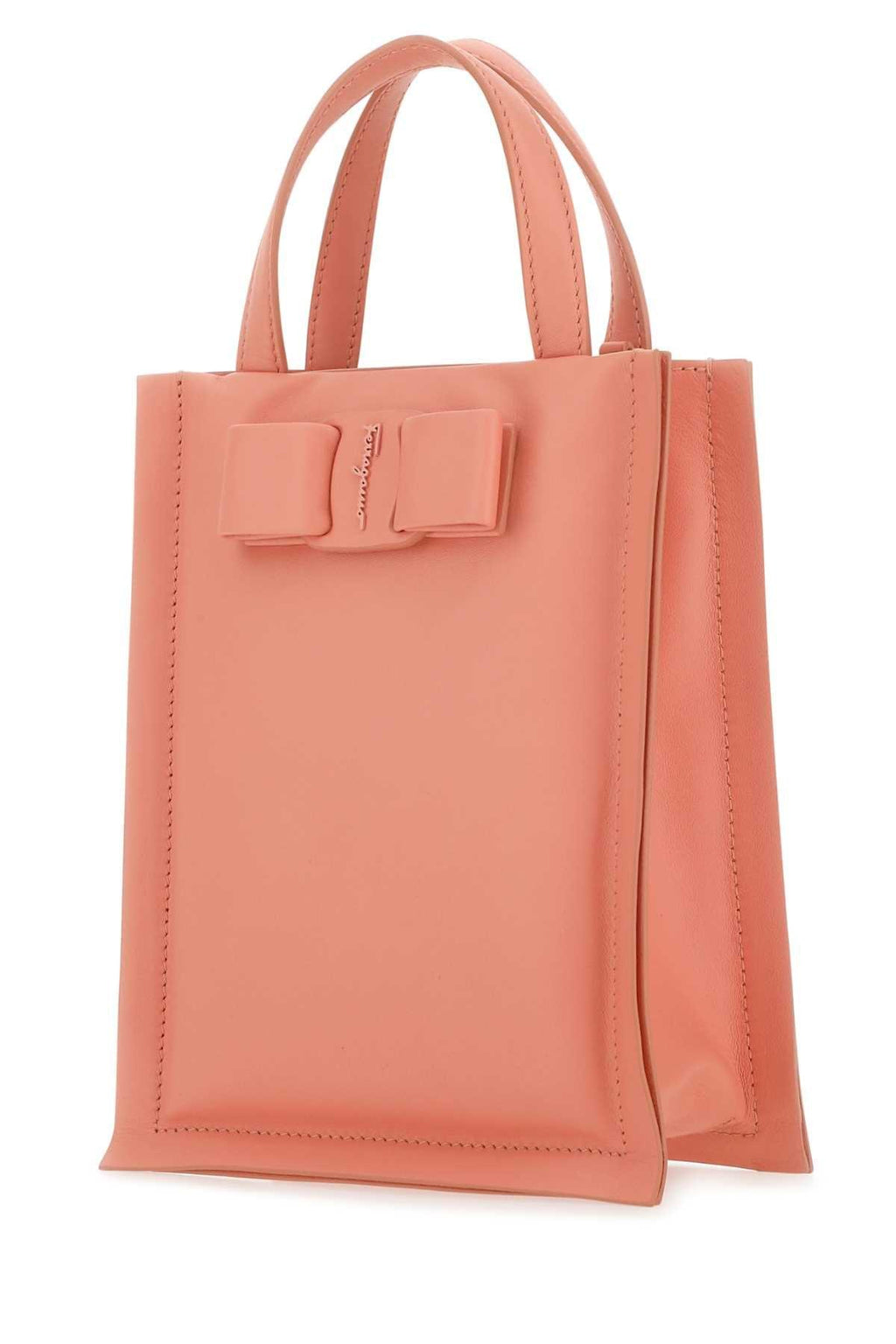 Salvatore Ferragamo Women Salmon Nappa Leather Mini Viva Bow Handbag