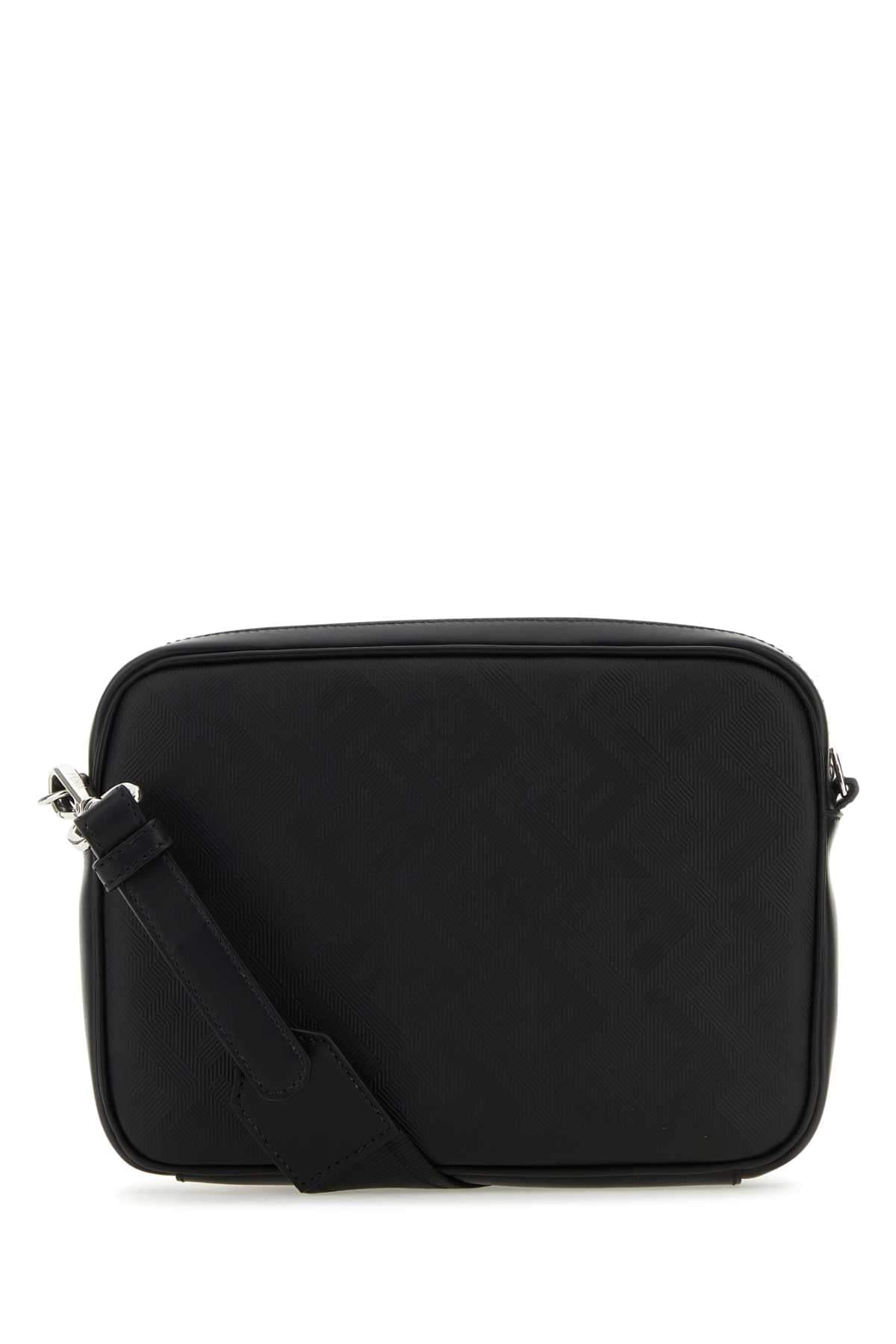 Fendi Men Black Leather Camera Case Duo Fendi Crossbody Bag