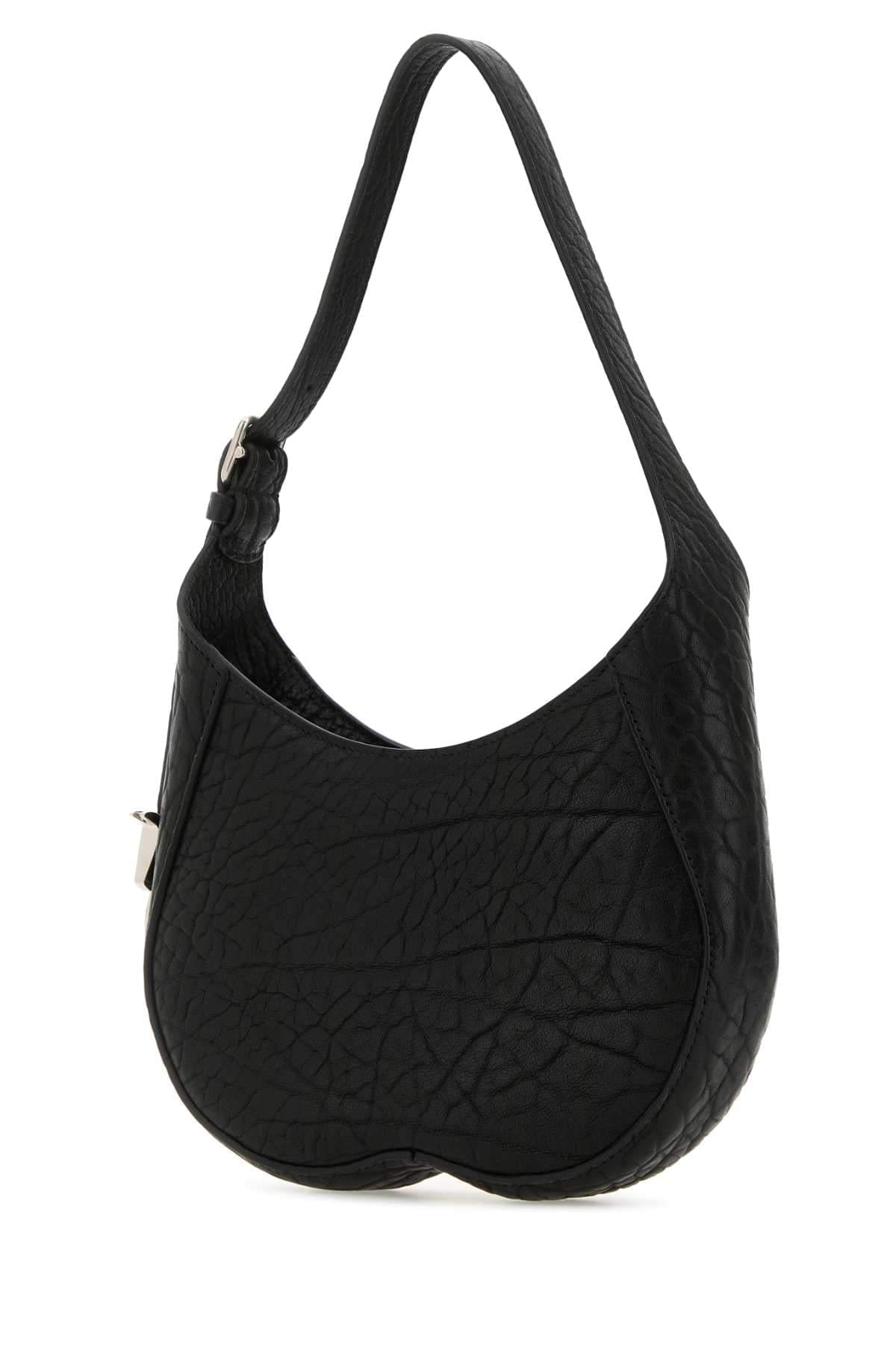 Burberry Women Black Leather Small Chess Shoulder Bag