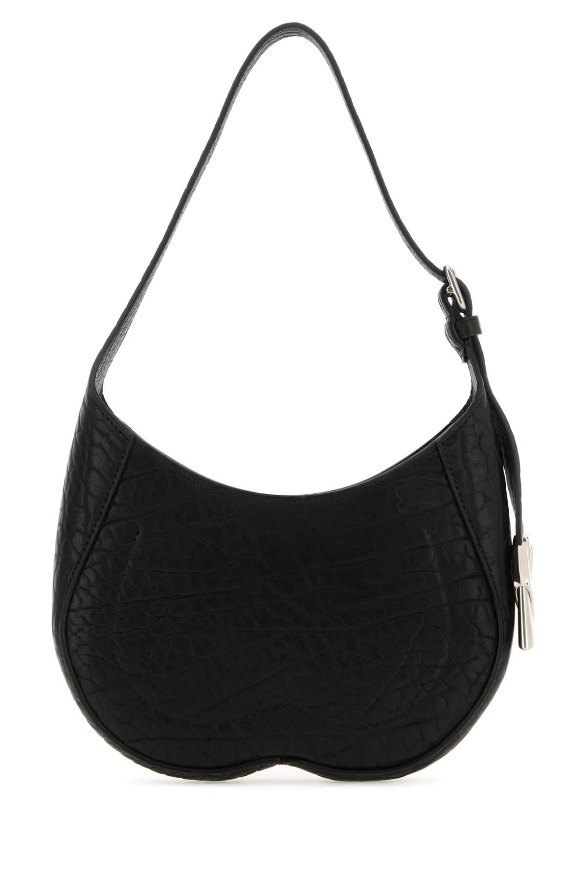 Burberry Women Black Leather Small Chess Shoulder Bag