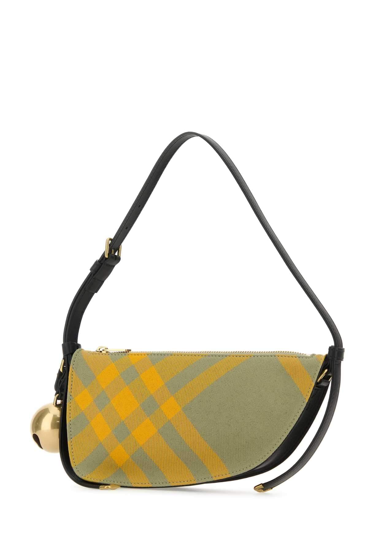 Burberry Women Embroidered Canvas Mini Shield Shoulder Bag