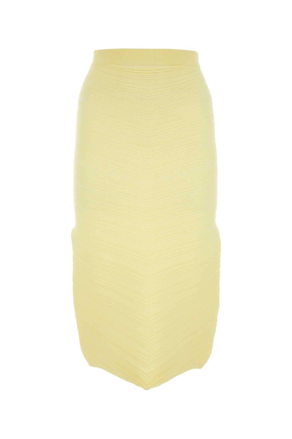 Bottega Veneta Women Yellow Stretch Cotton Blend Skirt