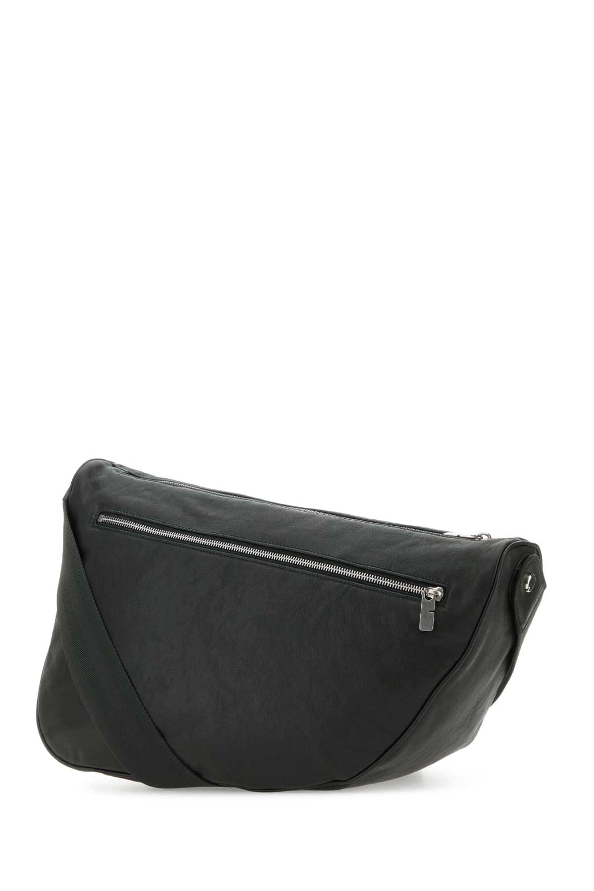 Burberry Men Slate Leather Large Shield Crossbody Bag