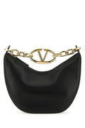 Valentino Garavani Women Black Leather Small Hobo Vlogo Moon Handbag