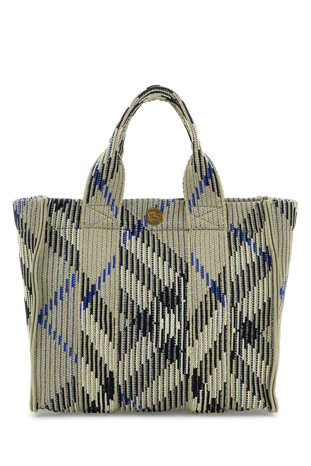 Burberry Women Embroidered Fabric Check Mini Handbag