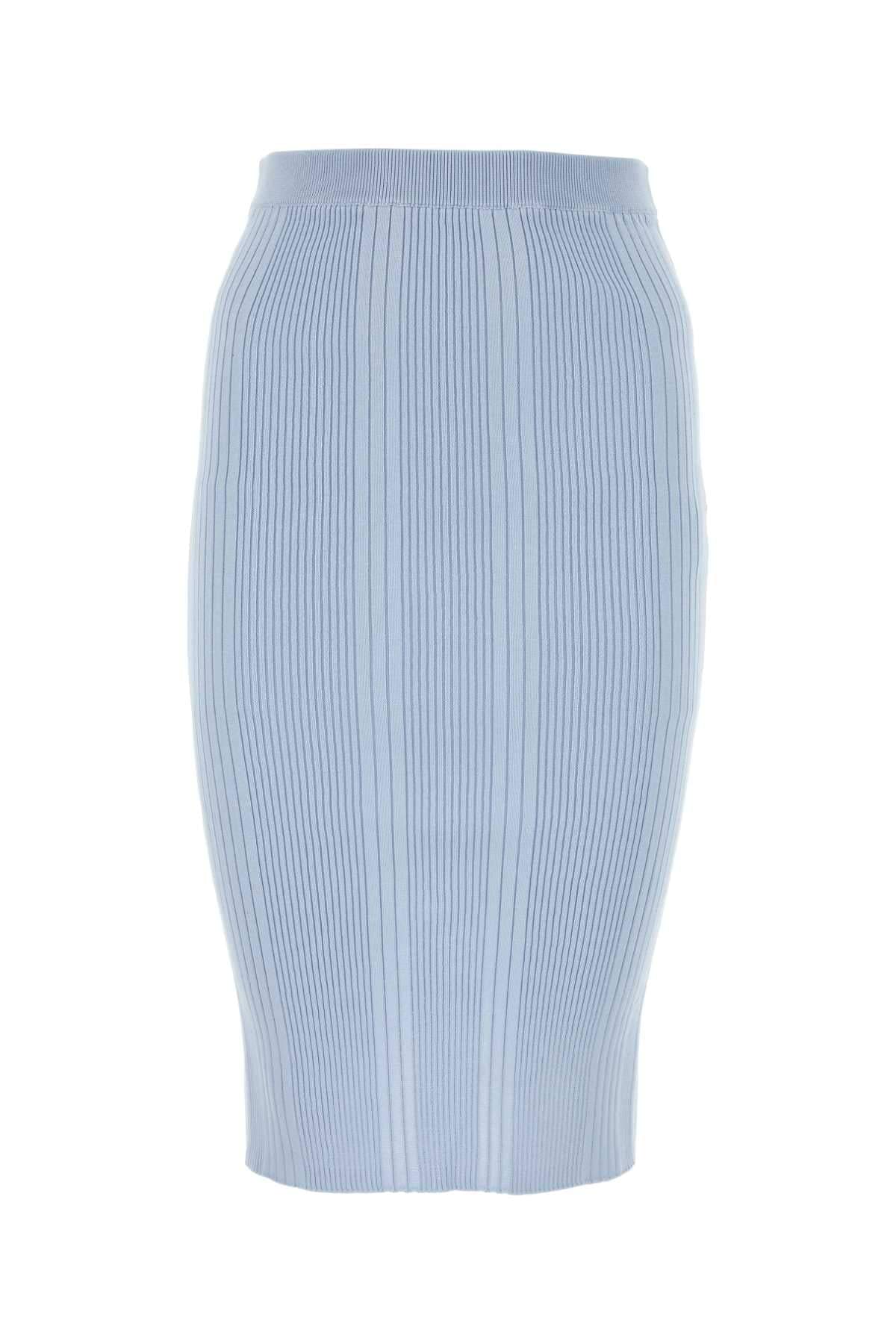 Bottega Veneta Women Pastel Light-Blue Cotton Skirt