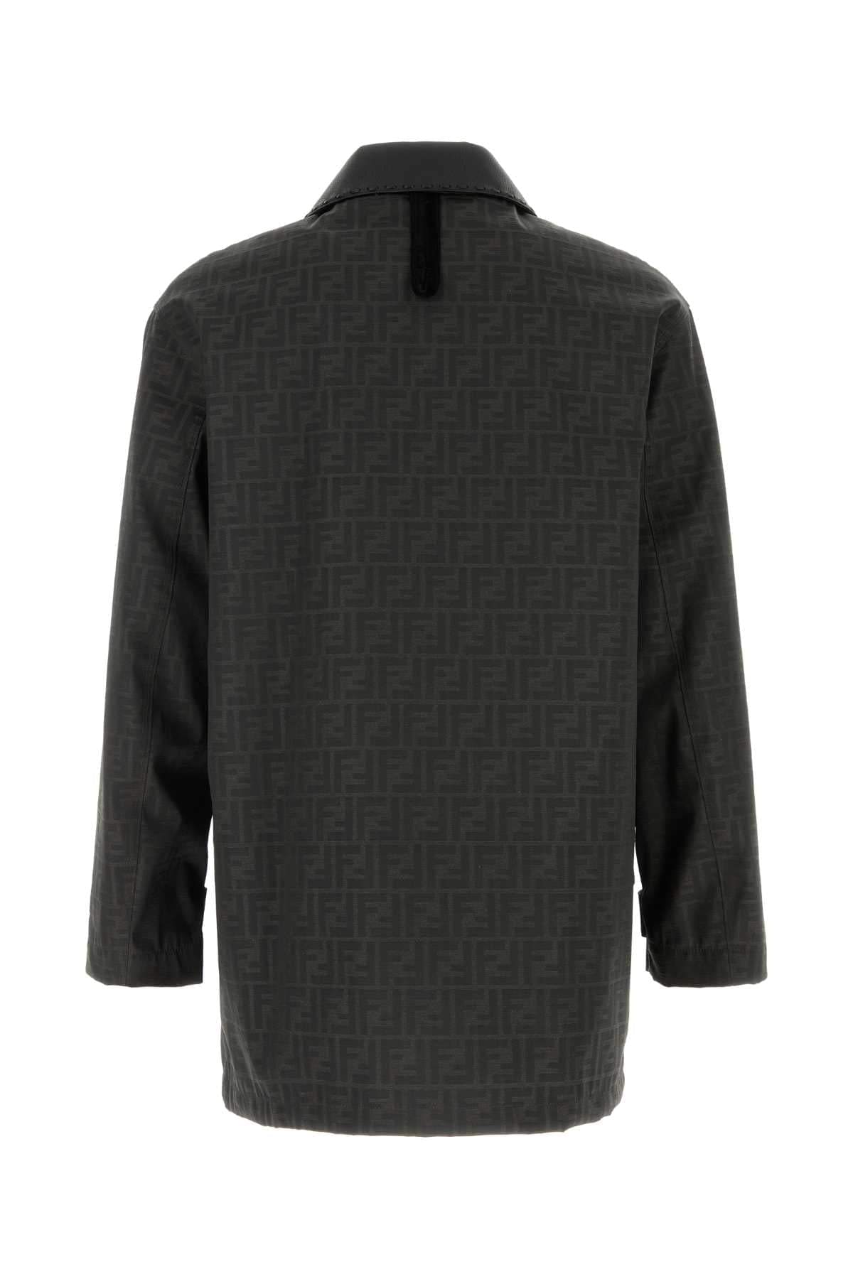 Fendi Men Embroidered Canvas Coat