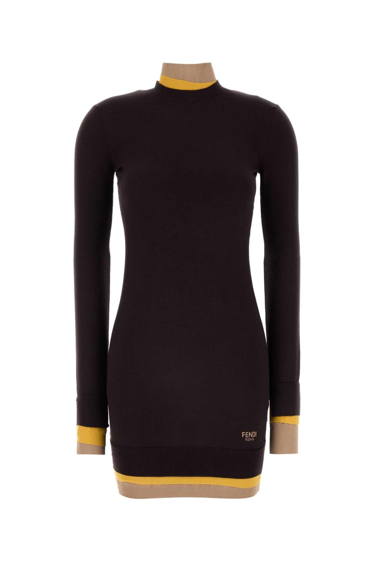 Fendi Women Plum Wool Blend Dress