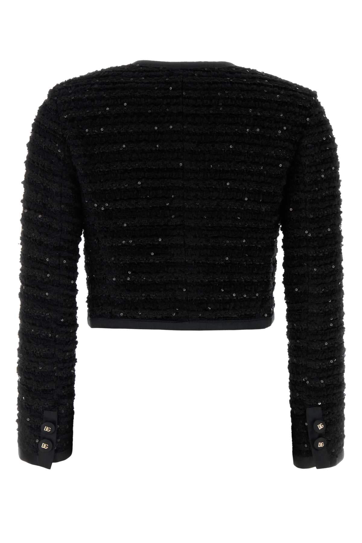 Dolce & Gabbana Women Black Tweed Blazer