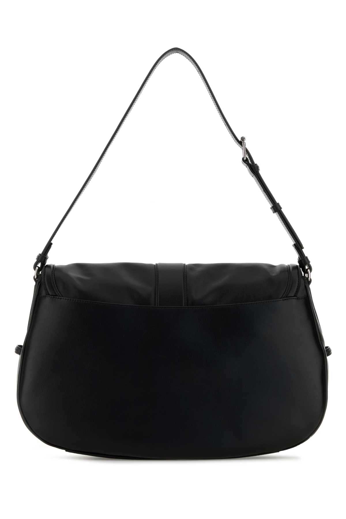 Alexander Mcqueen Men Black Leather Maxi Satchel Shoulder Bag