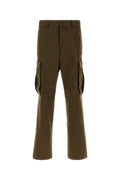 Dsquared Men Olive Green Stretch Cotton Loose Cargo Pant