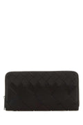 Bottega Veneta Men Dark Brown Leather Intrecciato Wallet