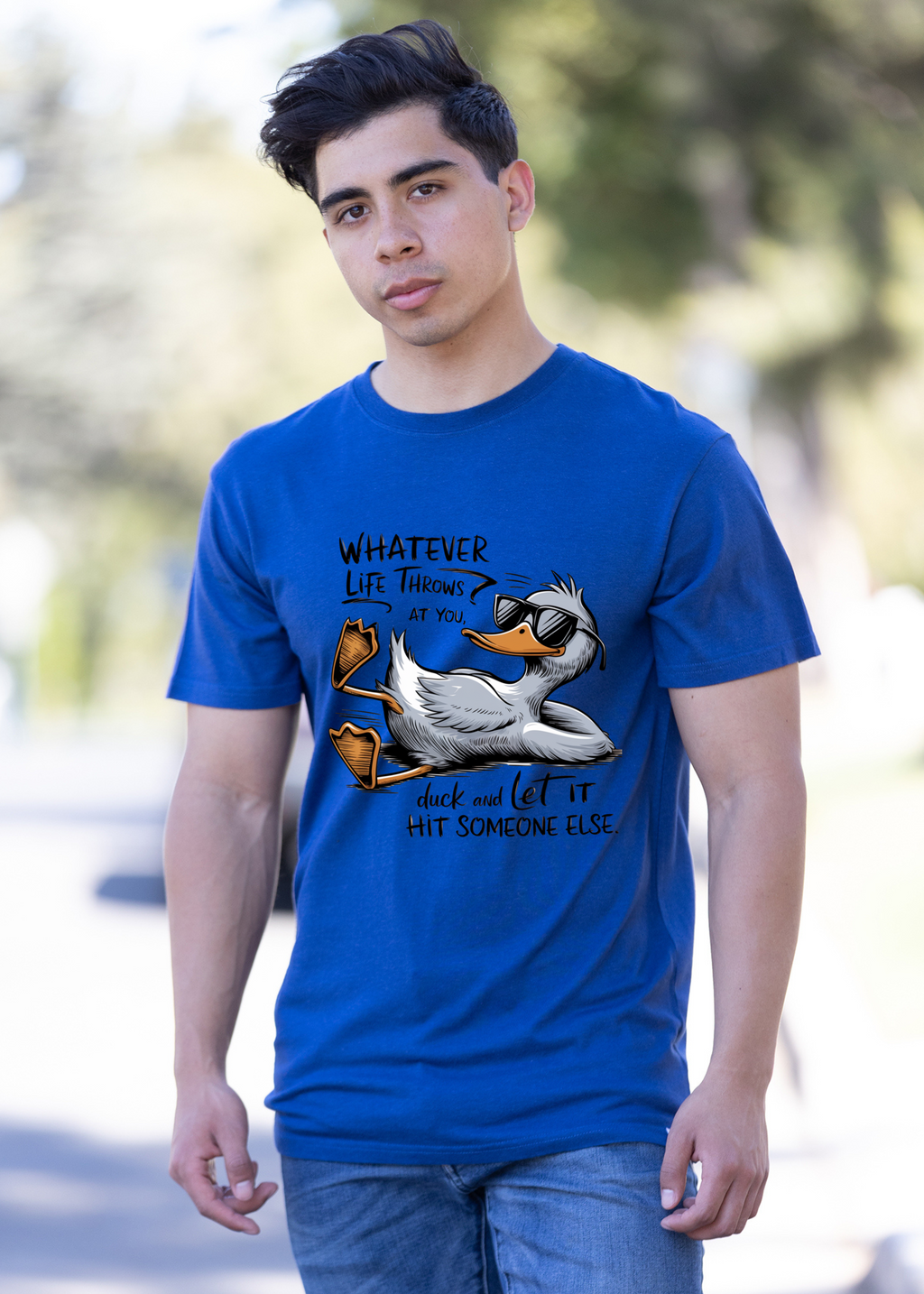 Whatever Life Throws at You Funny Unisex Bamboo/Cotton Graphic T-Shirt Spun Bamboo
