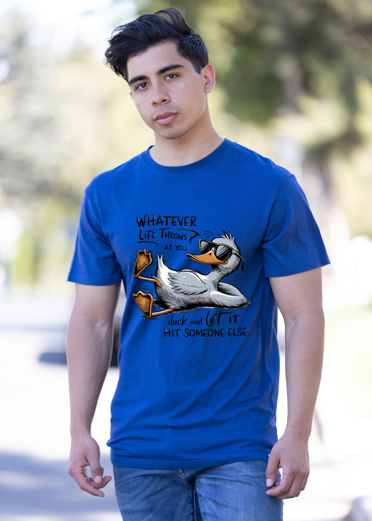 Whatever Life Throws at You Funny Unisex Bamboo/Cotton Graphic T-Shirt Spun Bamboo
