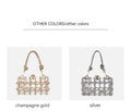 French Sweet Shiny Rhinestone Banquet Small Square Bag