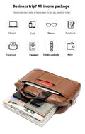 Men's Official Document Leather Casual Computer Bag Shoulder Crossbody