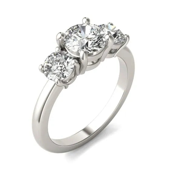3 CTW AGI Certified Lab Grown Diamond (G-VS) Three Stone Engagement Ring in of 14K Gold VossAgin
