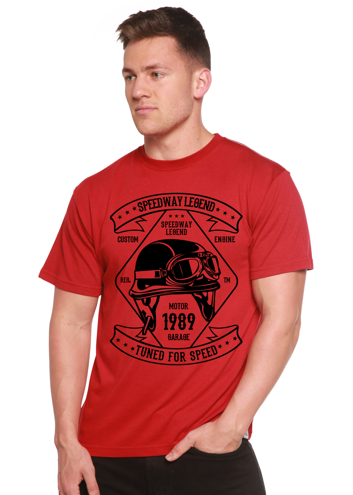 Speedway Legend Spun Bamboo® Men's Bamboo Viscose/Organic Cotton Short Sleeve Graphic T-Shirt Spun Bamboo