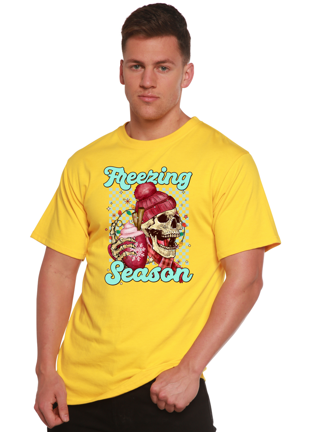 Freezing Season Unisex Bamboo Viscose/Organic Cotton Short Sleeve Graphic T-Shirt Spun Bamboo