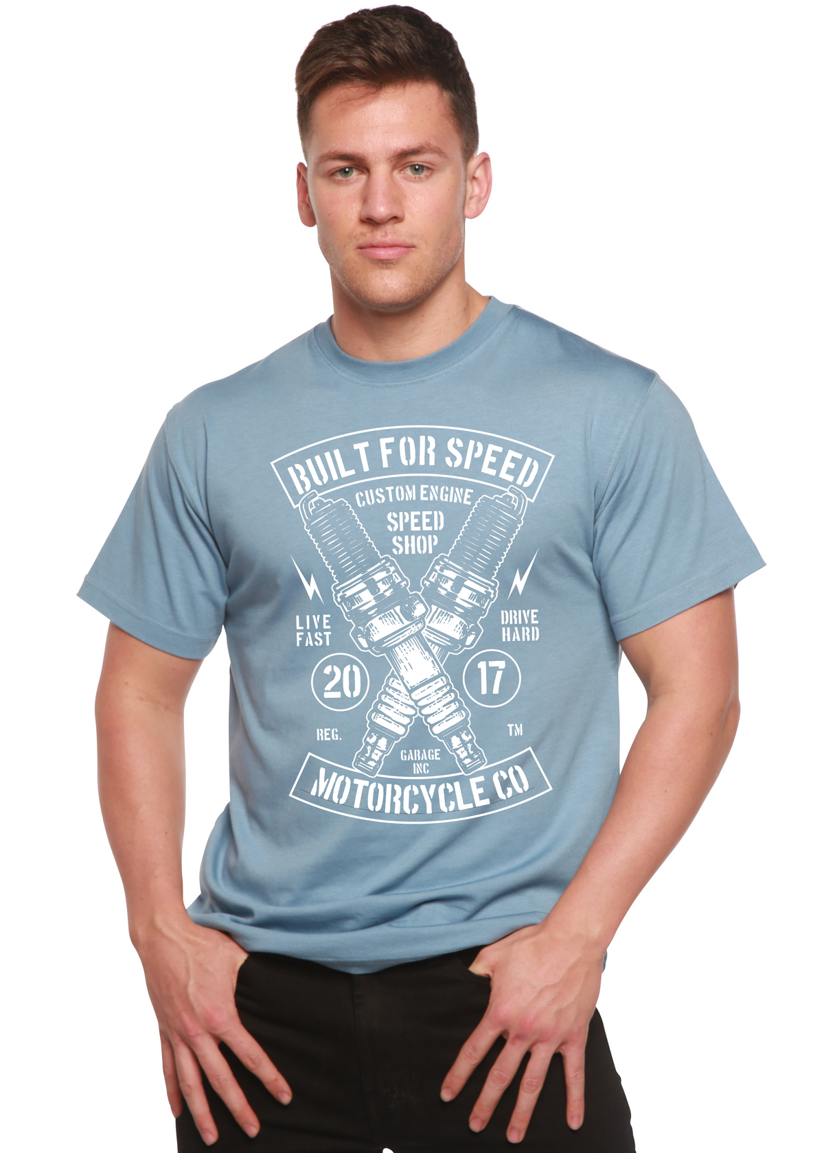 Built For Speed Men's Bamboo Viscose/Organic Cotton Short Sleeve Graphic T-Shirt Spun Bamboo