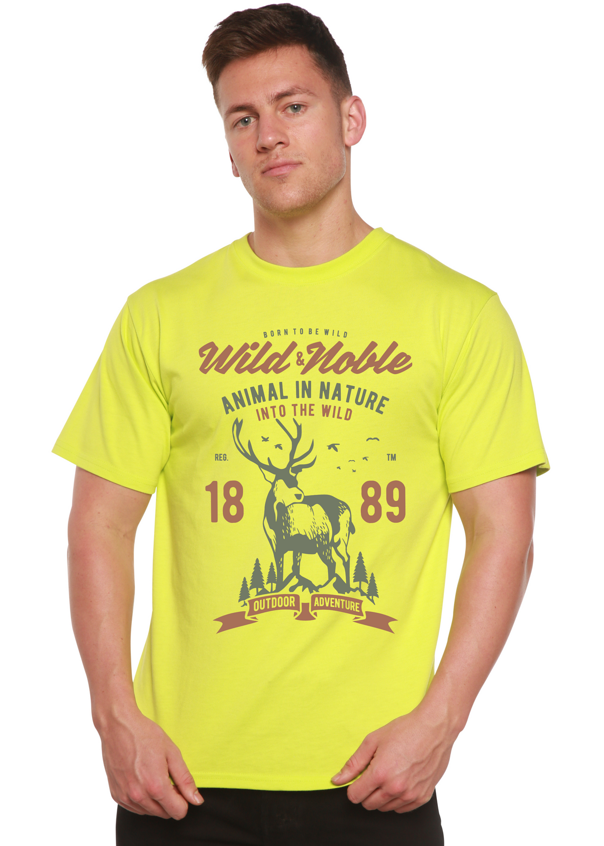 Wild And Noble Spun Bamboo® Men's Bamboo Viscose/Organic Cotton Short Sleeve Graphic T-Shirt Spun Bamboo