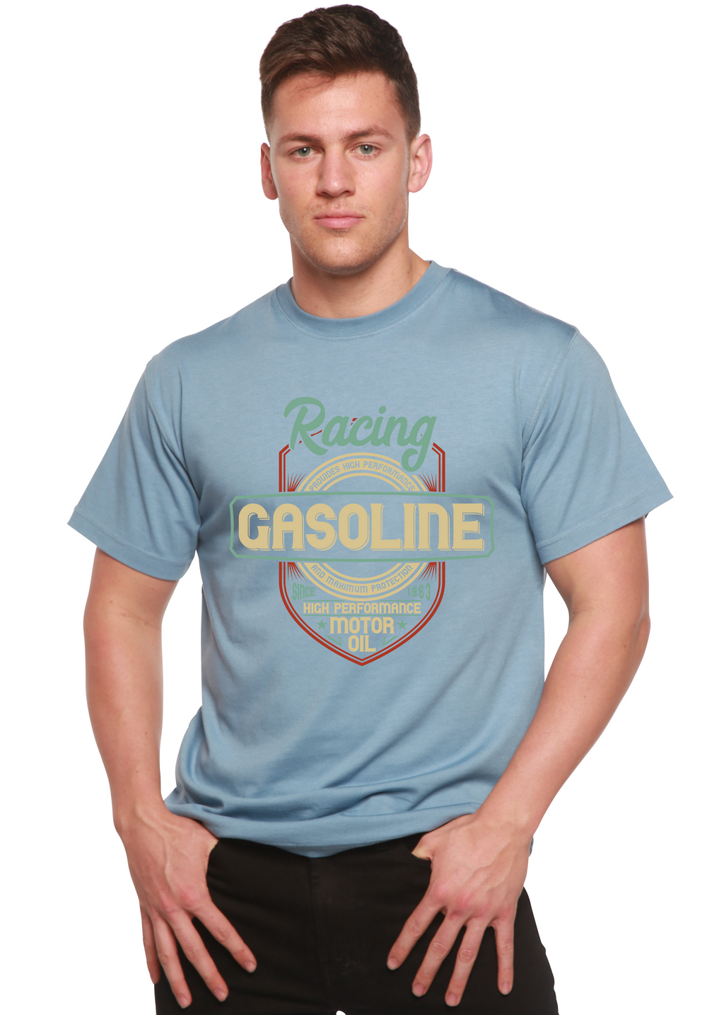 Racing Men's Bamboo Viscose/Organic Cotton Short Sleeve Graphic T-Shirt Spun Bamboo