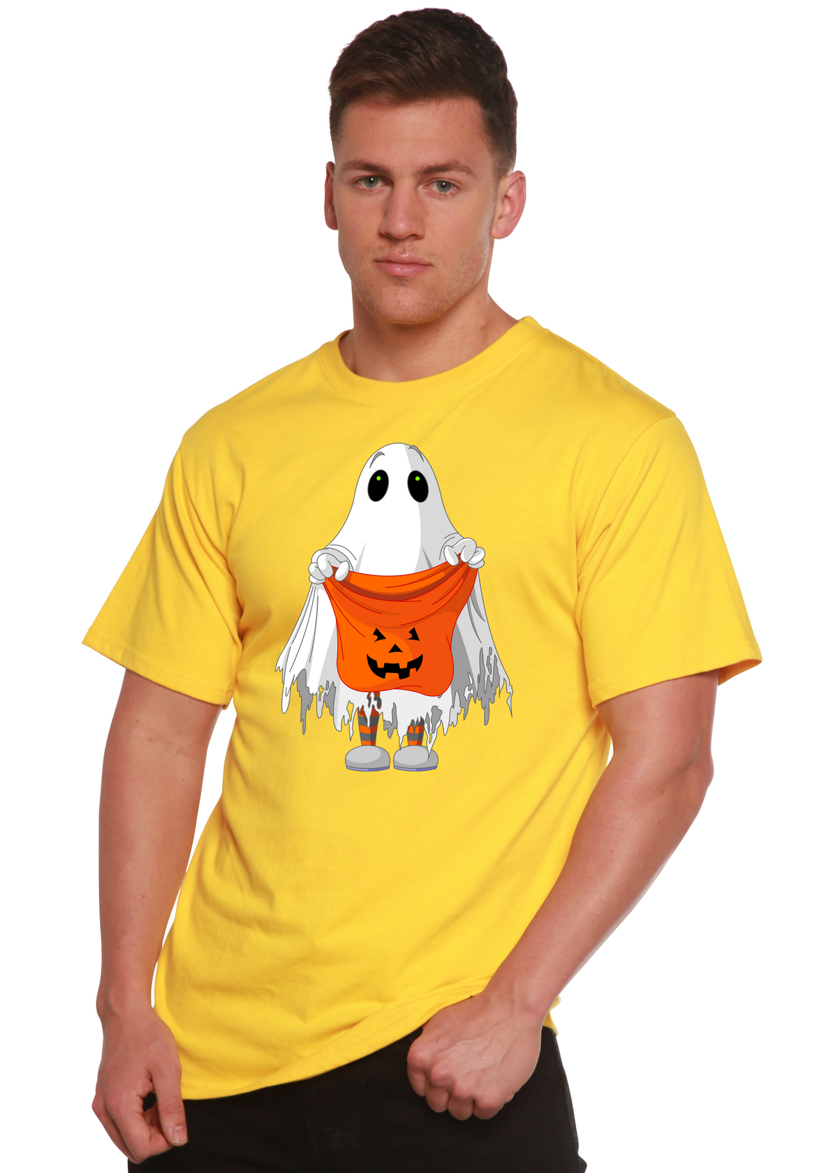 Boo Halloween Men's Bamboo Viscose/Organic Cotton Short Sleeve Graphic T-Shirt Spun Bamboo